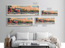 Load image into Gallery viewer, Espoo Finland Wall Art, Panoramic Travel Poster, Panoramic Framed Canvas Print, City Wall Art, Wall Hanging Home Decor, Travel Art

