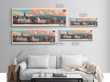 Carregar imagem no visualizador da galeria, Fredrikstad Norway Travel Art, City Art, Framed Canvas Print or Metal Wall Art, Europe Travel Poster, Panoramic Wall Art, Extra Wide Wall Art
