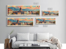 Carregar imagem no visualizador da galeria, Genoa Italy Travel Art, City Art, Framed Canvas Print or Metal Wall Art, Europe Travel Poster, Panoramic Wall Art, Extra Wide Wall Art
