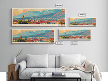 Load image into Gallery viewer, Getafe Spain Panoramic Travel Poster, Framed Canvas Print or Metal Wall Art, Travel Art, Home Decor, Panoramic Painting, Midcentury Art
