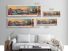 Load image into Gallery viewer, Ghent Belgium Wall Art, Panoramic Travel Poster, Panoramic Framed Canvas Print, City Wall Art, Wall Hanging Home Decor, Travel Art

