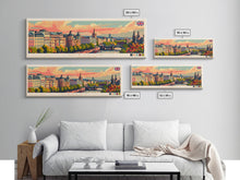 Carregar imagem no visualizador da galeria, Glasgow United Kingdom Travel Art, City Art, Framed Canvas Print or Metal Wall Art, Europe Travel Poster, Panoramic Wall Art, Extra Wide Wall Art
