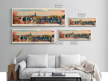 Carregar imagem no visualizador da galeria, Gliwice Poland Panoramic Travel Poster, Framed Canvas Print or Metal Wall Art, Travel Art, Home Decor, Panoramic Painting, Midcentury Art
