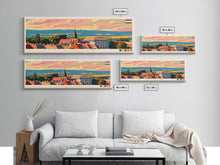 Load image into Gallery viewer, Szolnok Hungary Wall Art, Panoramic Travel Poster, Panoramic Framed Canvas Print, City Wall Art, Wall Hanging Home Decor, Travel Art
