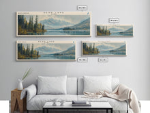 Carregar imagem no visualizador da galeria, Bear Lake Alaska Framed Canvas Print, Panoramic Lake House Decor, Scenic View, Travel Poster, Rustic Art, Water Reflection
