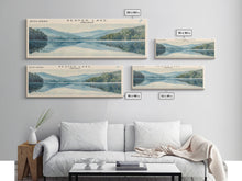 Carregar imagem no visualizador da galeria, Beaver Lake Arkansas Framed Canvas Print, Panoramic Lake House Decor, Scenic Painting, Travel Poster, Rustic Art, Nature Wall Art
