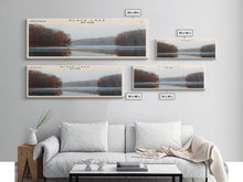 Carregar imagem no visualizador da galeria, Black Lake New York Framed Canvas Print, Lake House Decor, Panoramic Scenic View, Travel Poster, Modern Art, Lake Painting
