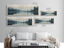 Carregar imagem no visualizador da galeria, Black Lake USA SW Alaska Framed Canvas Print, Lake House Art, Panoramic Scenic View, Travel Poster, Rustic Art, Lake Painting
