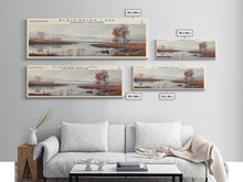 Carregar imagem no visualizador da galeria, Blackwater Lake Framed Canvas Print, Lake House Decor, Panoramic Scenic View, Travel Poster, Minimalist Art, Lake Painting
