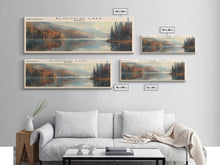 Load image into Gallery viewer, Bluenose Lake Framed Canvas Print, Panoramic Lake House Decor, Scenic View, Travel Poster, Rustic Art, Lake Painting
