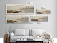 Carregar imagem no visualizador da galeria, Buffalo Lake Framed Canvas Print, Panoramic Lake House Decor, Wall Art, Travel Poster, Modern Lake Painting, Nature Art

