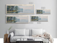Carregar imagem no visualizador da galeria, Calcasieu Lake Framed Canvas Print, Lake House Art, Panoramic Wall Art, Travel Poster, Minimalist Lake Painting, Home Decor
