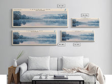 Carregar imagem no visualizador da galeria, Canobie Lake New Hampshire Framed Canvas Print, Panoramic Lake House Art, Wall Art, Travel Poster, Modern Lake Painting, Nature Art
