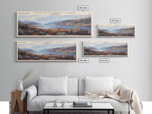 Carregar imagem no visualizador da galeria, Canyon Ferry Lake Framed Canvas Print, Panoramic Lake House Decor, Wall Art, Travel Poster, Modern Lake Painting, Home Decor
