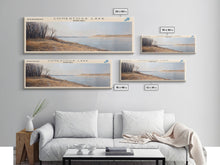 Cargar imagen en el visor de la galería, Conestoga Lake Nebraska Framed Canvas Print, Panoramic Lake House Decor, Wide Wall Art, Travel Poster, Modern Lake Painting, Nature Art
