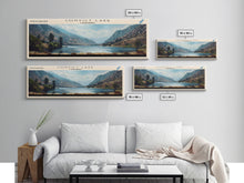 Cargar imagen en el visor de la galería, Convict Lake California Framed Canvas Print, Lake House Art, Panoramic Wide Art, Travel Poster, Modern Lake Painting, Nature Art
