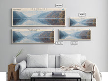 Load image into Gallery viewer, Crean Lake Framed Canvas Print, Lake House Decor, Panoramic Wall Art, Travel Poster, Rustic Lake Painting, Nature Art

