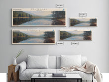Load image into Gallery viewer, Echo Lake Montana Framed Canvas Print, Panoramic Lake House Decor, Wall Art, Travel Poster, Modern Lake Painting, Nature Art
