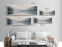 Load image into Gallery viewer, Ennadai Lake Framed Canvas Print, Lake House Decor, Panoramic Wall Art, Travel Poster, Rustic Lake Painting, Home Decor
