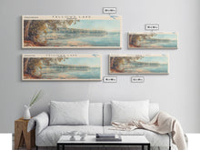 Cargar imagen en el visor de la galería, Fellows Lake Missouri Framed Canvas Print, Lake House Decor, Panoramic Wall Art, Travel Poster, Rustic Lake Painting, Home Decor
