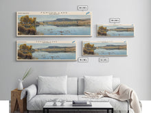 Carregar imagem no visualizador da galeria, Fenton Lake New Mexico Framed Canvas Print, Lake House Decor, Panoramic Wall Art, Travel Poster, Scenic Lake Painting, Nature Art
