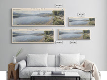 Cargar imagen en el visor de la galería, Fish Lake Utah Framed Canvas Print, Panoramic Lake House Decor, Wall Art, Travel Poster, Tranquil Lake Painting, Nature Art

