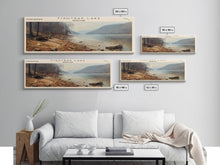 Cargar imagen en el visor de la galería, Fishtrap Lake Kentucky Framed Canvas Print, Lake House Art, Panoramic Wall Art, Travel Poster, Serene Lake Painting, Home Decor
