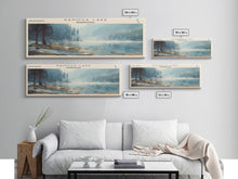 Cargar imagen en el visor de la galería, Ganoga Lake Pennsylvania Framed Canvas Print, Panoramic Lake House Decor, Wall Art, Travel Poster, Vibrant Lake Painting, Nature Art
