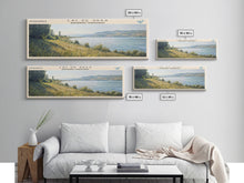 Cargar imagen en el visor de la galería, Lac De Gras Framed Canvas Print, Lake House Art, Panoramic Wall Art, Travel Poster, Scenic Lake Painting, Home Decor
