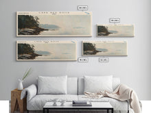 Load image into Gallery viewer, Lake Red Rock Iowa Framed Canvas Print, Lake House Decor, Panoramic Wall Art, Travel Poster, Beautiful Landscape Painting, Modern Art
