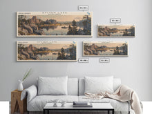 Load image into Gallery viewer, Sylvan Lake South Dakota Panoramic Wall Art, Framed Canvas Print, Lake House Decor, Travel Poster, Scenic Lake Scene, Living Room Decor
