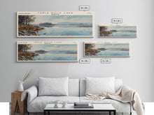 Load image into Gallery viewer, Table Rock Lake Missouri Panoramic Wall Art, Framed Canvas Print, Lake House Decor, Travel Poster, Beautiful Lake Scene, Living Room Decor
