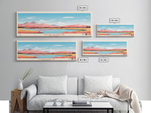 Carregar imagem no visualizador da galeria, Abiquiu Reservoir New Mexico Framed Canvas Print, Panoramic Wall Art, Midcentury Modern, Pop Art, Travel Poster, Living Room Art

