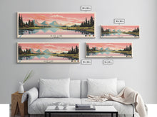 Carregar imagem no visualizador da galeria, Alice Lake Idaho Framed Canvas Print, Panoramic Wall Art, Midcentury Modern, Pop Art, Travel Poster, Lake House Decor
