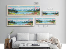 Carregar imagem no visualizador da galeria, Amanka Lake Alaska Framed Canvas Print, Panoramic Wall Art, Midcentury Modern, Pop Art, Travel Poster, Living Room Art
