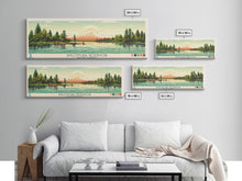 Carregar imagem no visualizador da galeria, Angostura Reservoir South Dakota Framed Canvas Print, Panoramic Wall Art, Midcentury Modern, Pop Art, Travel Poster, Scenic Bedroom Art
