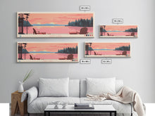 Carregar imagem no visualizador da galeria, Badin Lake North Carolina Framed Canvas Print, Panoramic Wall Art, Midcentury Modern, Pop Art, Travel Poster, Scenic Bedroom Art
