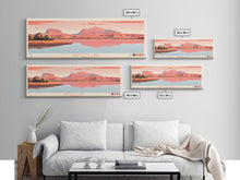 Load image into Gallery viewer, Bartlett Lake Arizona Framed Canvas Print, Panoramic Wall Art, Midcentury Modern, Pop Art, Travel Poster, Scenic Bedroom Art
