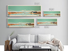 Carregar imagem no visualizador da galeria, Bear Lake North Slope Alaska Framed Canvas Print, Panoramic Travel Poster, Midcentury Modern Wall Art, Pop Art, Lake House Decor, Nature Art
