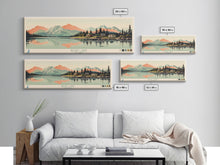 Carregar imagem no visualizador da galeria, Bear Lake Southwest Alaska Framed Canvas Print, Panoramic Wall Art, Midcentury Modern, Pop Art, Travel Poster, Scenic Bedroom Art, Living Room Decor
