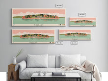 Carregar imagem no visualizador da galeria, Beaver Lake Arkansas Framed Canvas Print, Panoramic Wall Art, Midcentury Modern, Pop Art, Travel Poster, Scenic Lake House Art, Bedroom Decor
