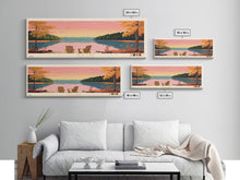 Load image into Gallery viewer, Deal Lake New Jersey Framed Canvas Print, Midcentury Modern Panoramic Wall Art, Living Room Decor, Pop Art, Travel Poster Art, Scenic Nature Painting
