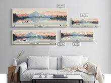 Load image into Gallery viewer, Diamond Lake Oregon Framed Canvas Print, Midcentury Modern Panoramic Wall Art, Bedroom Decor, Pop Art, Travel Poster Art, Scenic Nature Painting
