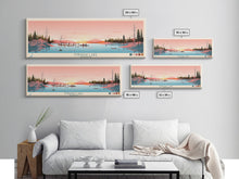 Load image into Gallery viewer, Ennadai Lake Nunavut Framed Canvas Print, Panoramic Wall Art, Midcentury Modern, Pop Art, Bedroom Decor, Travel Poster, Lake View
