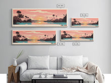 Carregar imagem no visualizador da galeria, False River Louisiana Framed Canvas Print, Panoramic Wall Art, Midcentury Modern, Pop Art, Bedroom Decor, Travel Poster, Lake View, Artistic Decor

