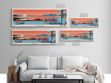 Cargar imagen en el visor de la galería, Fish Lake Utah Framed Canvas Print, Panoramic Art, Midcentury Modern, Pop Art, Living Room Wall Art, Travel Poster, Nature Painting, Home Decor
