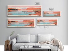 Cargar imagen en el visor de la galería, Flaming Gorge Reservoir Utah Framed Canvas Print, Panoramic Art, Midcentury Modern, Pop Art, Living Room Decor, Travel Poster, Nature Art, Wall Art

