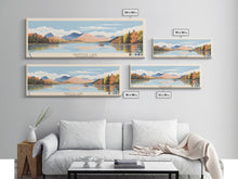Cargar imagen en el visor de la galería, Ganoga Lake Pennsylvania Framed Canvas Print, Panoramic Art, Midcentury Modern, Pop Art, Living Room Wall Art, Travel Poster, Nature Painting, Home Decor
