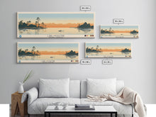 Carregar imagem no visualizador da galeria, Lake Moultrie South Carolina Framed Canvas Print, Panoramic Wall Art, Midcentury Modern, Pop Art, Bedroom Art, Travel Poster, Lake House Decor
