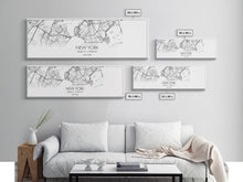 Load image into Gallery viewer, Panoramic New York City Map, New York Art, Map Print, Minimalist Wall Art, Canvas Art, Housewarming Gift, Street Map Art, Closing Gift
